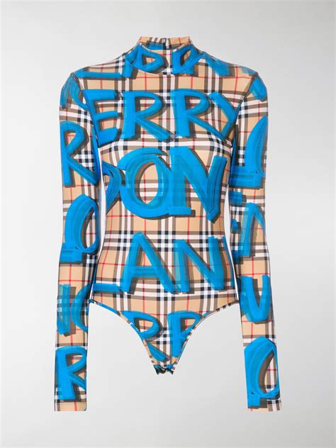 Burberry blue graffiti bodysuit